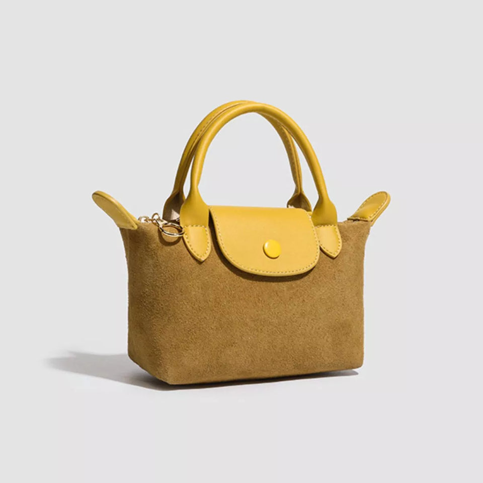 Stylish Two-Tone Suede Crossbody Bag