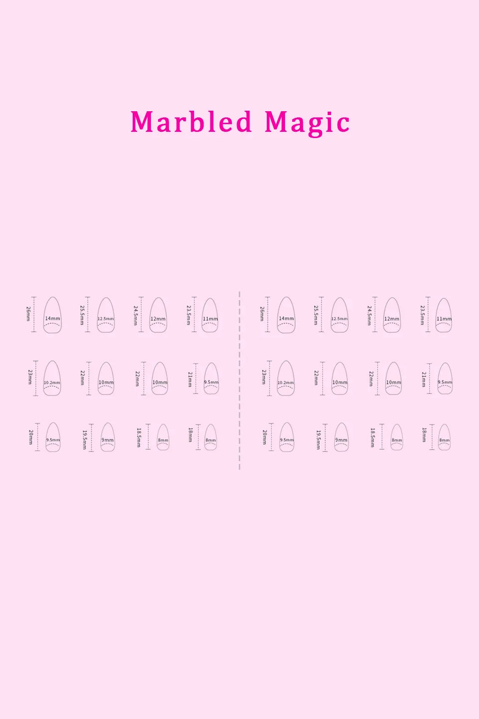SO PINK BEAUTY Press-On Nails 2-Pack – Marbled Magic, Lover Girl, Dreamy, Heartbreaker