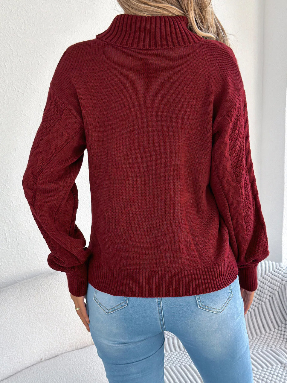 Turtleneck Cable Knit Sweater